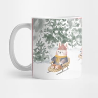 winter holidays with cute animals Mug